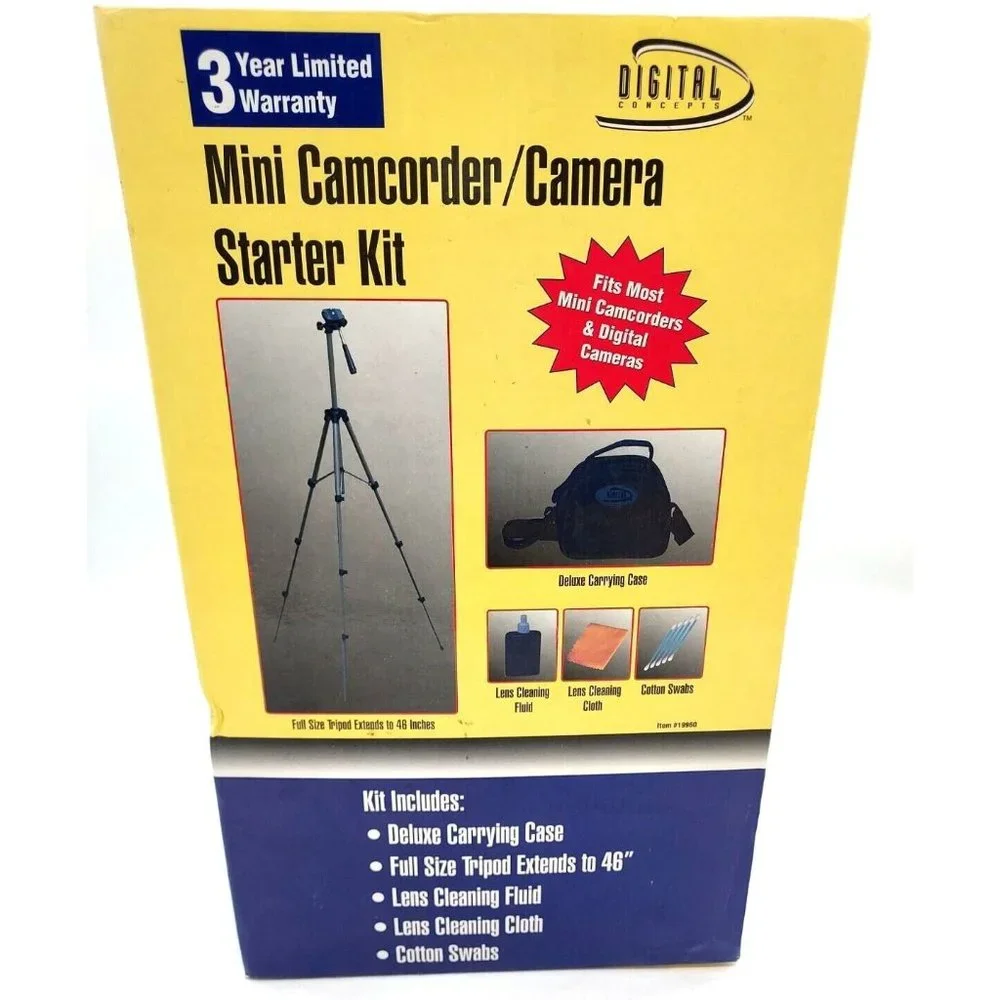 Digital Concepts Camcorder Tripod, Case and Cleaning Kit